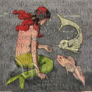 Quilting Fabric Block Art Nouveau Mermaid