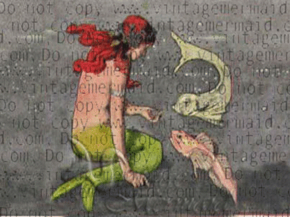 Quilting Fabric Block Art Nouveau Mermaid