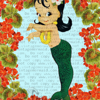 Hawaiian Baby Mermaid Fabric Block.