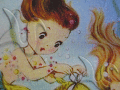 Baby Mermaids Fabric Block. - Image 4