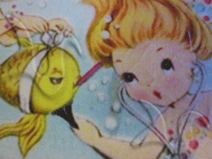 Baby Mermaids Fabric Block. - Image 5