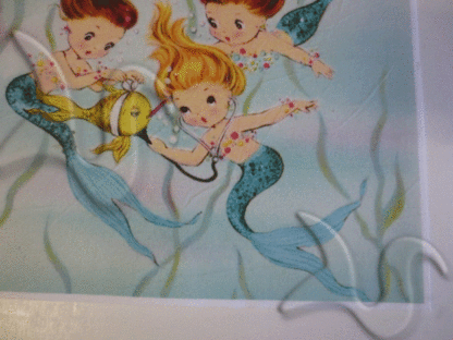 Baby Mermaids Fabric Block. - Image 7
