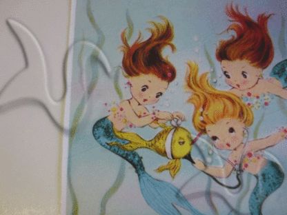Baby Mermaids Fabric Block. - Image 8