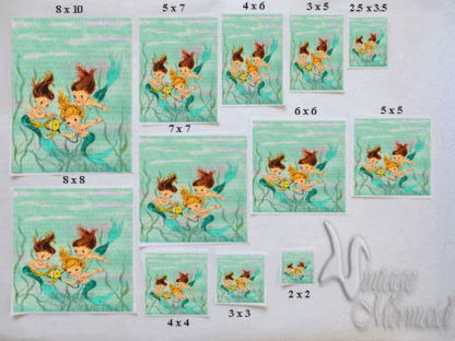 Hawaiian Baby Mermaid Fabric Block. - Image 8