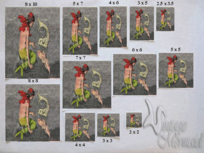 Quilting Fabric Block Art Nouveau Mermaid - Image 6