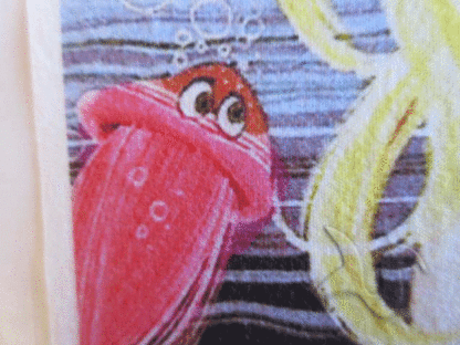 Vintage Baby Mermaid Quilt Fabric Block. - Image 4