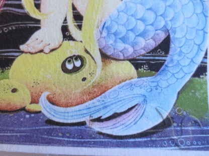 Vintage Baby Mermaid Quilt Fabric Block. - Image 5