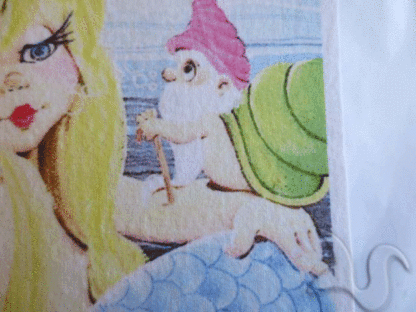 Vintage Baby Mermaid Quilt Fabric Block. - Image 6