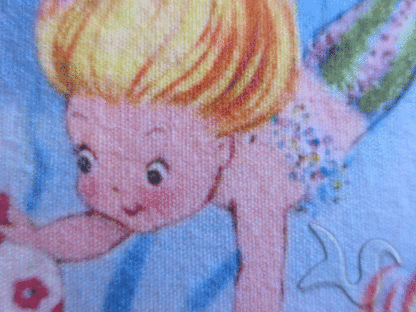 Birthday Celebration Baby Mermaids Quilt Fabric Panel. - Image 5