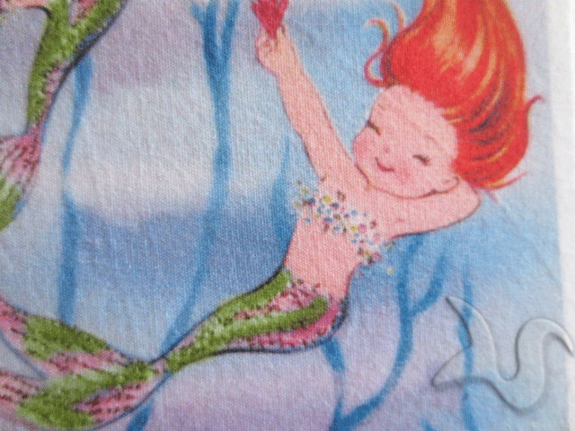 Birthday Celebration Baby Mermaids Quilt Fabric Panel. - Vintage Mermaid  Web Store